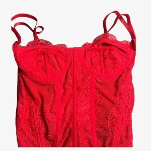 Xs corset red top, great fitting, snatches waist #corsettop #redtop #top